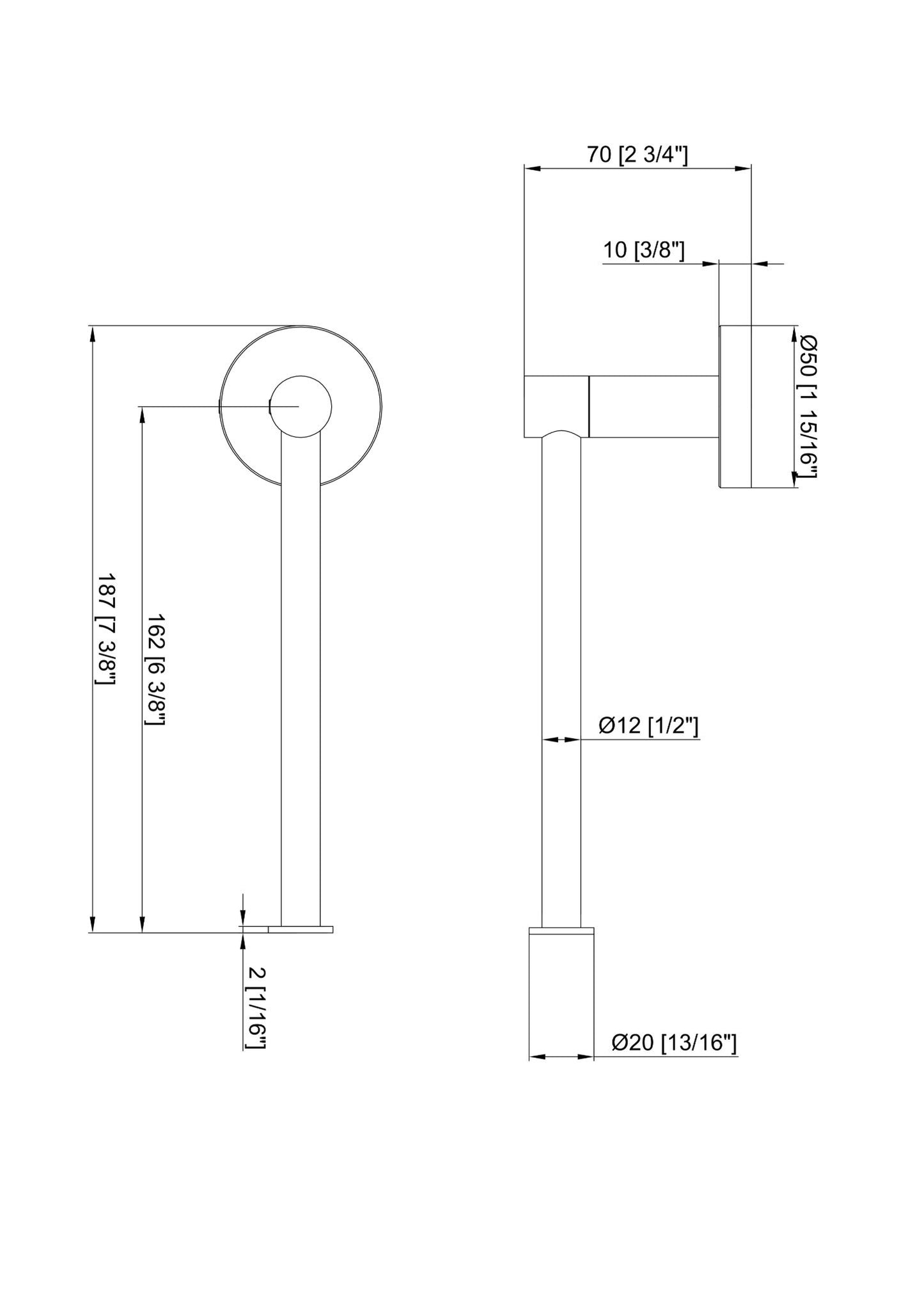 Round bathroom accessory - Robe Hook/Toilet Paper holder/Towel Ring/Towel Rail