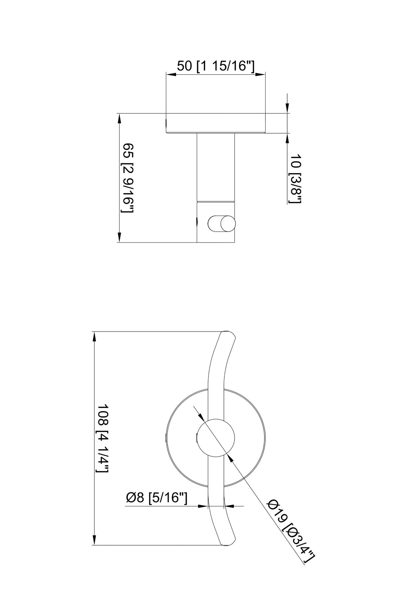 Round bathroom accessory - Robe Hook/Toilet Paper holder/Towel Ring/Towel Rail