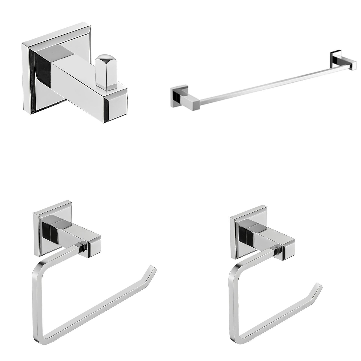 Square bathroom accessory - Robe Hook/Toilet Paper holder/Towel Ring/Towel Rail