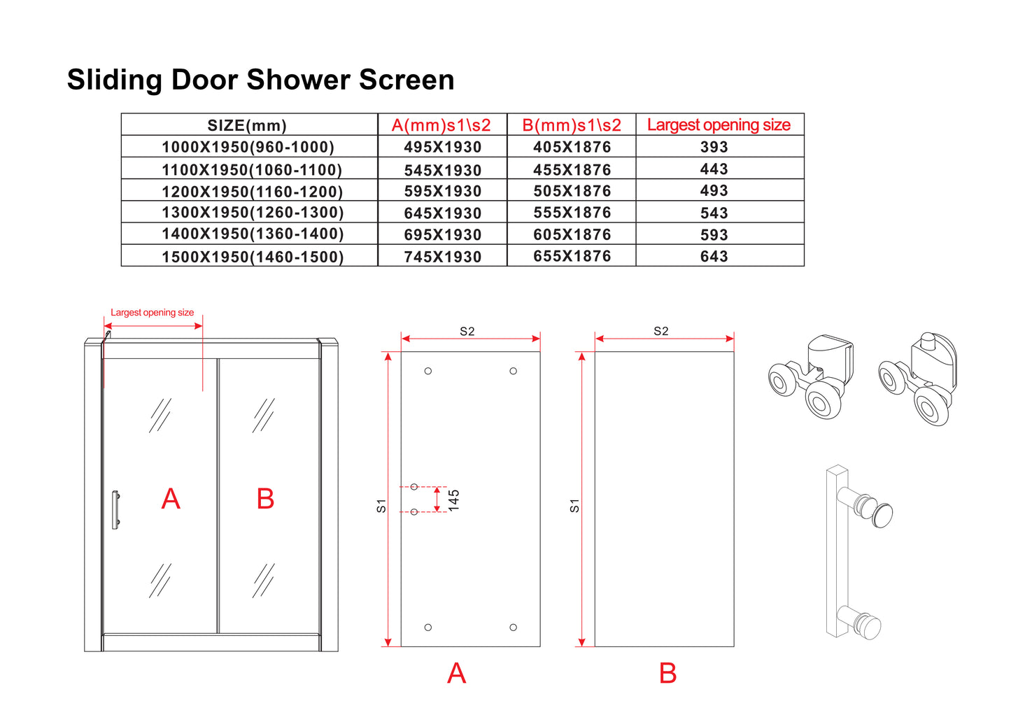 Sliding Door Shower Screen