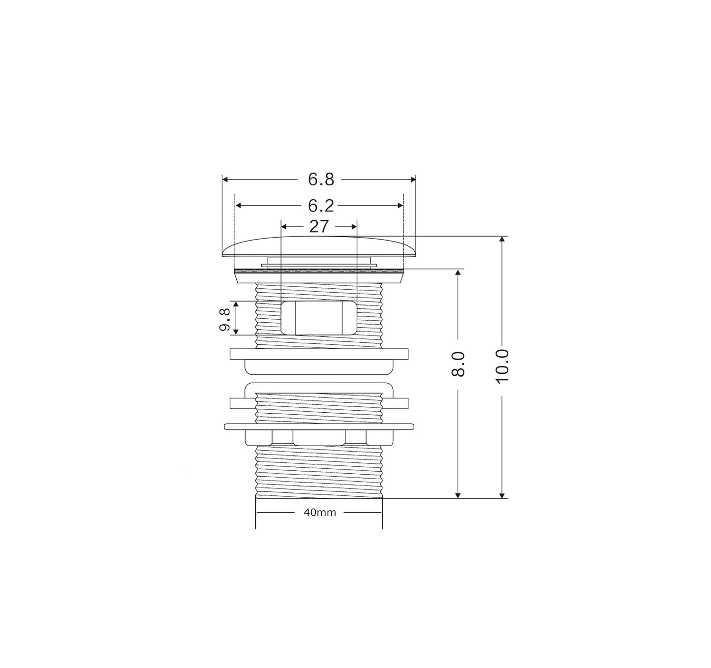 Pop-Up Plug & Waste with over flow option