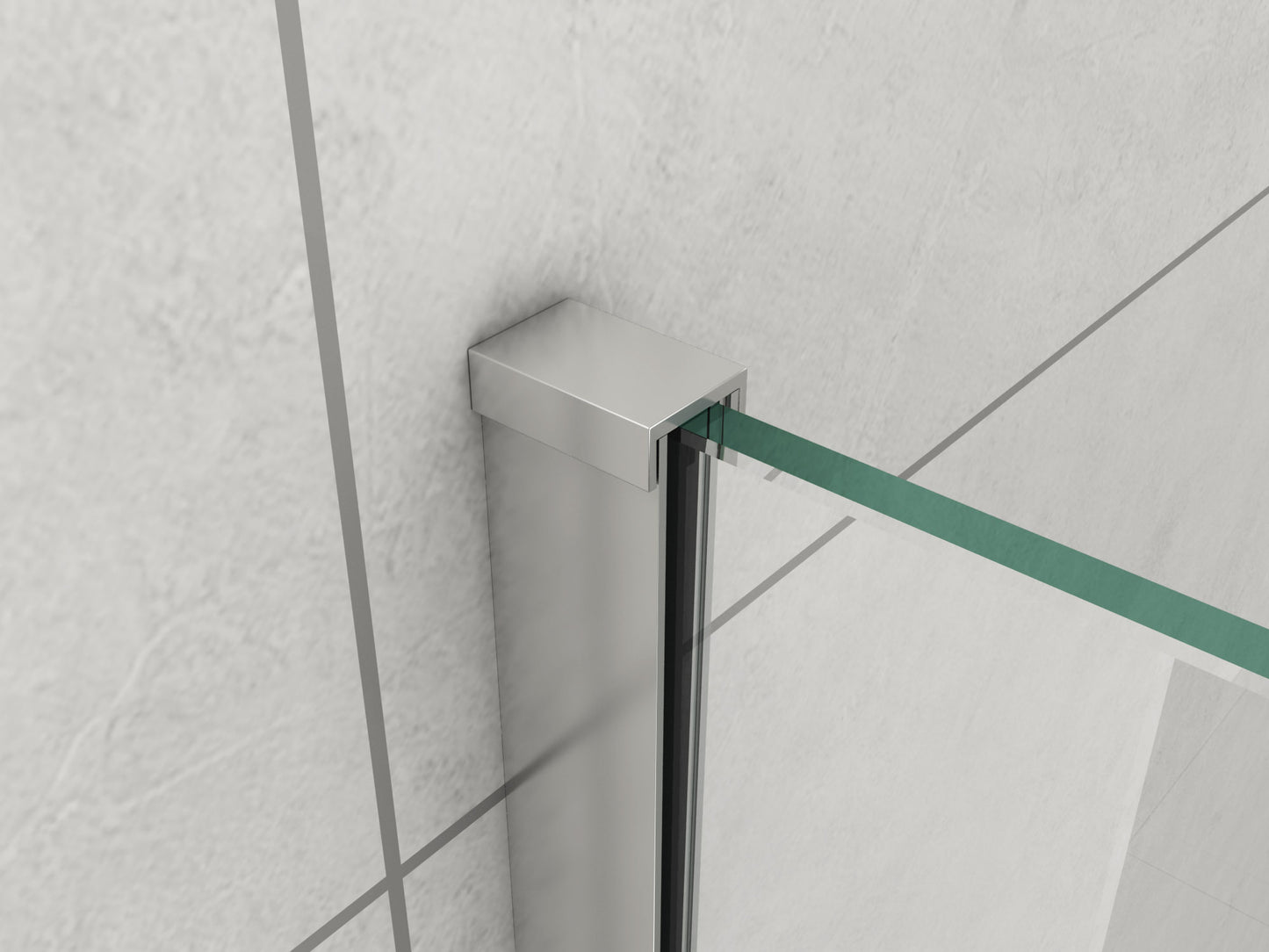 Walk In Shower Panel - Clear Glass with Wall Channel