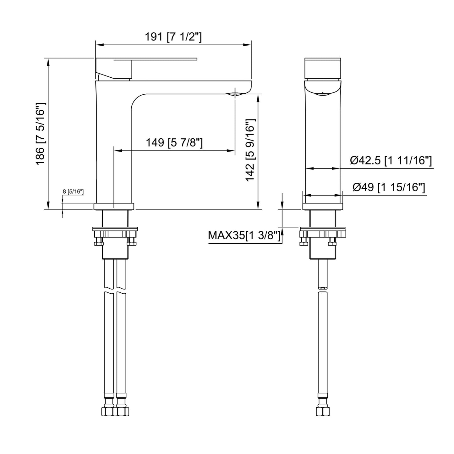 Luana Interiors - Deck Mount Basin Mixer in 3 Selectable Colors