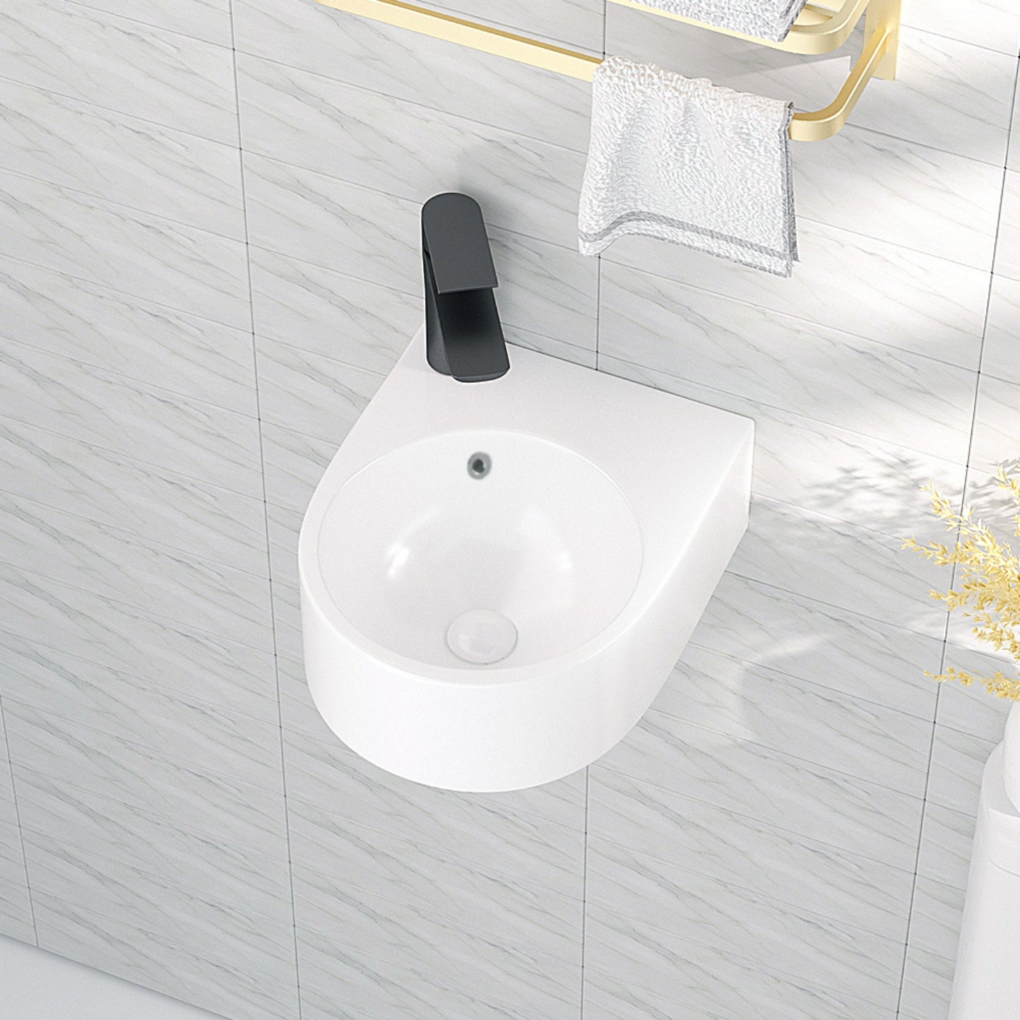 Luana Interiors - Wall Hung Basin One Tap Hole (280x345x125)