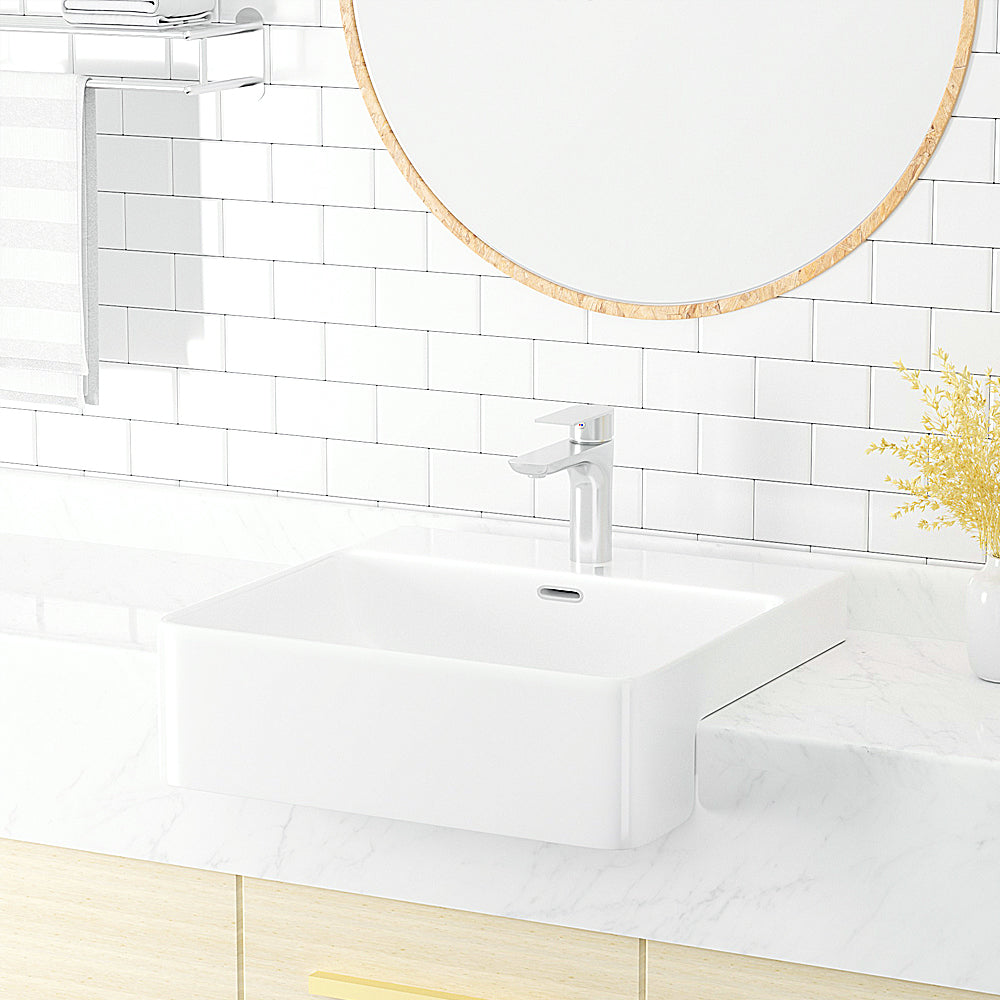 Luana Interiors - Semi Recessed Basin One Tap Hole with Over Flow (420x420x130)