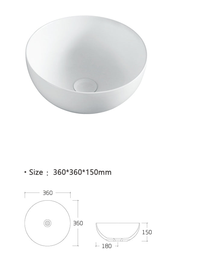 Counter Top Basin (360mm*360mm*150mm)