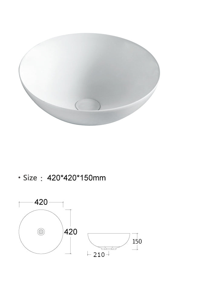 Luana Interiors - Counter Top Basin (420mm*420mm*150mm)